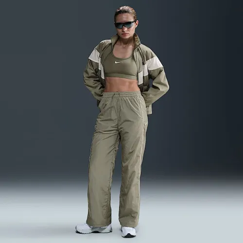 Nike Windrunner женская С высокой Талией Woven Open-Hem Pants цвет зеленый
