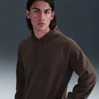 Nike Primary Fleece мужские Dri-FIT UV Pullover Performance Толстовка с капюшоном цвет коричневый