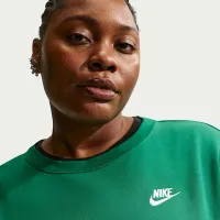 Nike Sportswear Club Fleece женская Loose Crew-Neck свитшот (большие размеры) цвет зеленый