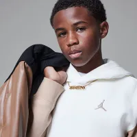 Nike Jordan MJ Brooklyn Big детские Fleece Pullover Толстовка с капюшоном цвет белый