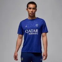 Nike Paris Saint-Germain Academy Pro Fourth мужские Jordan Dri-FIT Soccer Short-Sleeve Pre-Match Top синий