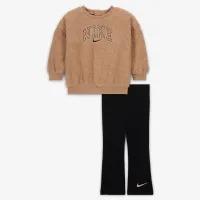 Nike Swoosh Spirit Baby (12-24M) Crew and лосины набор цвет черный