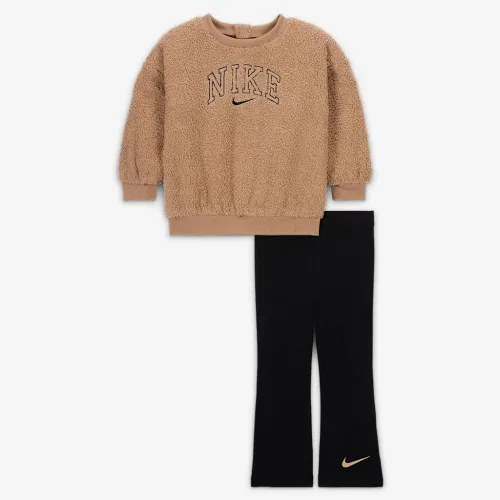 Nike Swoosh Spirit Baby (12-24M) Crew and лосины набор цвет черный