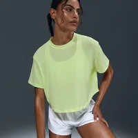 Nike One Relaxed женская Dri-FIT Cropped Short-Sleeve Top Yellow