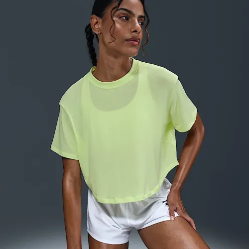 Nike One Relaxed женская Dri-FIT Cropped Short-Sleeve Top Yellow