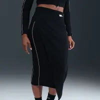 Nike Naomi Osaka женская С высокой Талией Ribbed Maxi юбка цвет черный