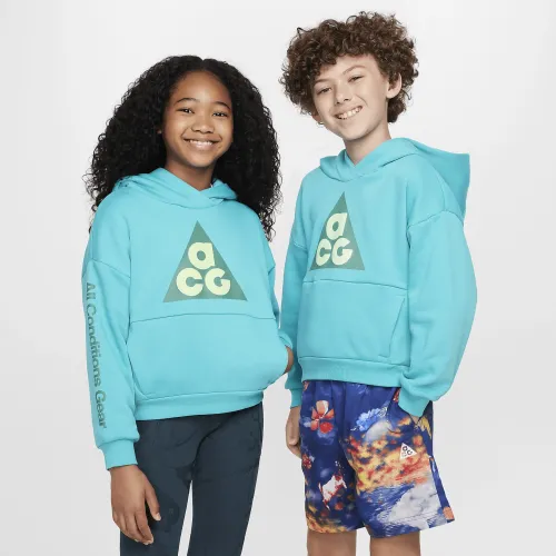 Nike ACG Icon Fleece Big детские Pullover Толстовка с капюшоном цвет зеленый