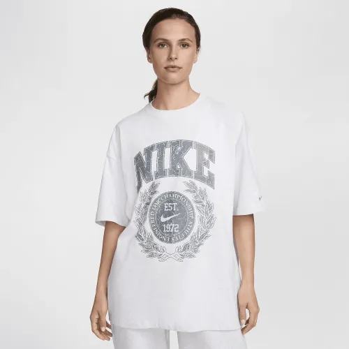 Nike Sportswear Essential жіноча оверсайз футболка колір коричневий