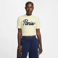 Paris Saint-Germain Sport Essentials жіноча Nike Soccer Knit Short-Sleeve Top колір коричневий