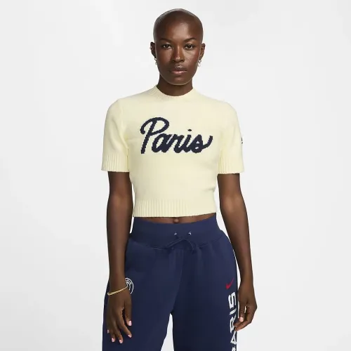 Paris Saint-Germain Sport Essentials женская Nike Soccer Knit Short-Sleeve Top цвет коричневый