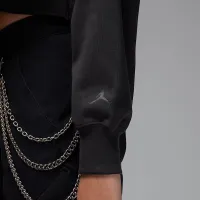 Nike Jordan Flight Fleece женская Cropped Satin-Lined Толстовка с капюшоном цвет черный