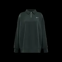 Nike Sportswear Phoenix Fleece женская оверсайз 1/4-Zip Polo цвет зеленый