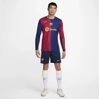 FC Barcelona 2024/25 Stadium Home чоловічі Nike Dri-FIT Soccer Replica Long-Sleeve Jersey блакитний