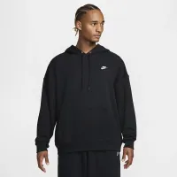 Nike Club Fleece мужские оверсайз French Terry Pullover Толстовка с капюшоном цвет черный