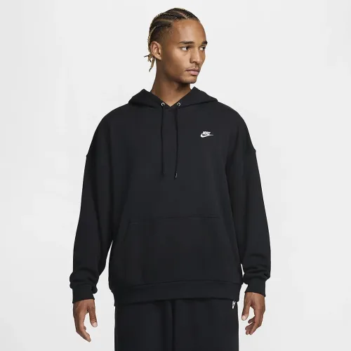 Nike Club Fleece мужские оверсайз French Terry Pullover Толстовка с капюшоном цвет черный