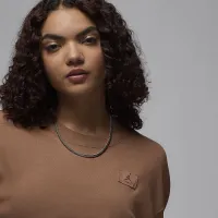 Nike Jordan женская оверсайз Long-Sleeve футболка цвет коричневый