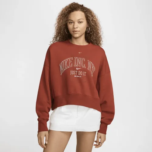 Nike Sportswear Phoenix Fleece женская Over-оверсайз Crew-Neck Graphic свитшот Orange