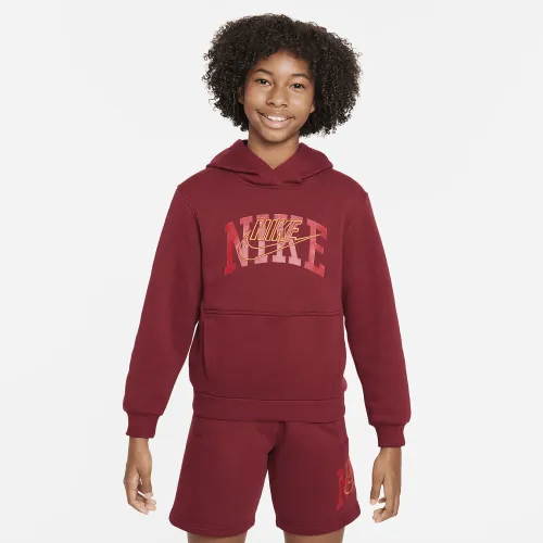 Nike Sportswear Club Fleece Big дитячі Pullover Толстовка з капюшоном колір червоний