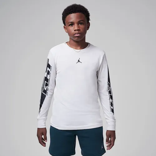 Nike Jordan Big детские MVP Flight Long Sleeve футболка цвет белый