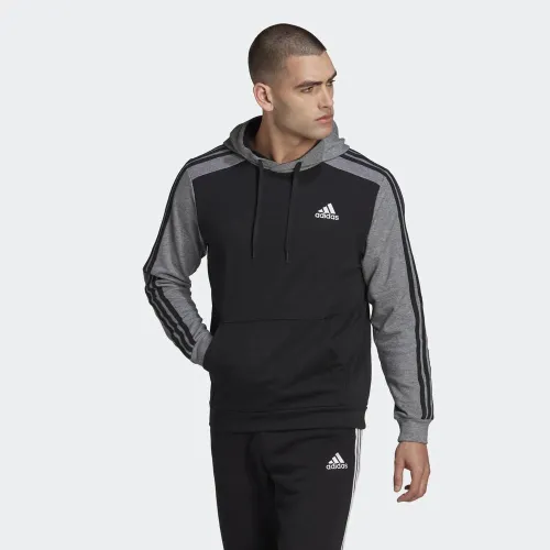 Кофта/футболка adidas Essentials Melange French Terry Толстовка з капюшоном HL1976 - чорно-сіра