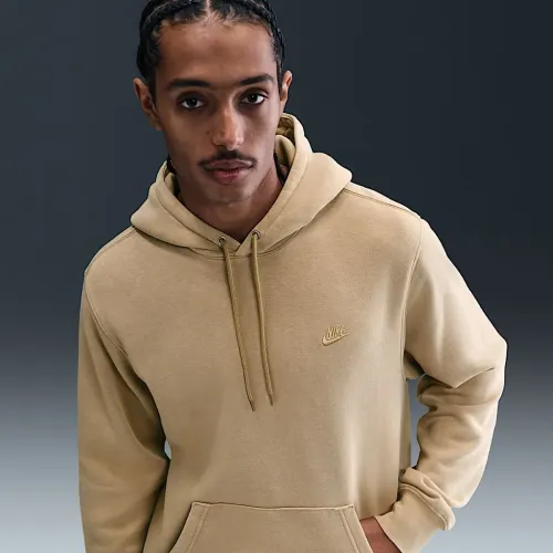 Nike Sportswear Club мужские Washed Fleece Толстовка с капюшоном цвет коричневый