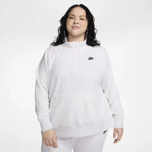 Nike Sportswear Club Fleece женская 1/2-Zip свитшот (большие размеры) цвет коричневый