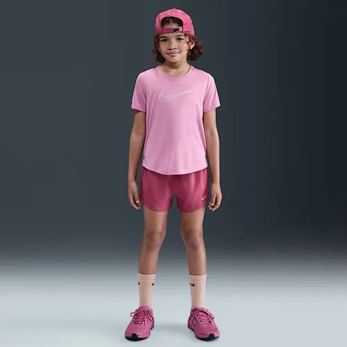 Nike One Big дитячі (Girls') Dri-FIT З високою талією Woven тренувальні шорти колір фіолетовий