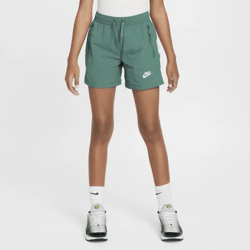 Nike Sportswear Amplify Big детские Woven шорты цвет зеленый