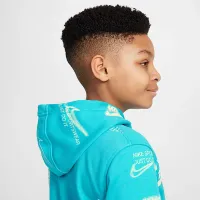 Nike Sportswear Club Big детские French Terry Толстовка с капюшоном цвет зеленый