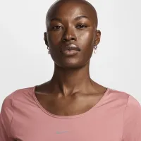 Nike One Classic жіноча Dri-FIT Short-Sleeve Cropped Twist Top Pink