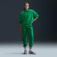 Nike Sportswear Phoenix Fleece женская Over-оверсайз Crew-Neck свитшот цвет зеленый