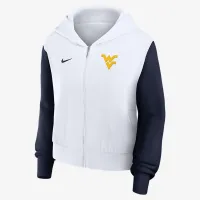 West Virginia Athletic Prep Colorblocked Script Women’s Nike College Full-Zip Толстовка з капюшоном колір білий