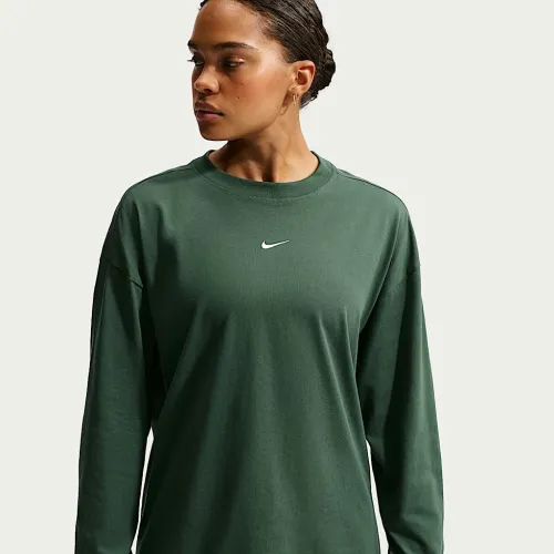 Nike Sportswear женская оверсайз Long-Sleeve футболка цвет зеленый