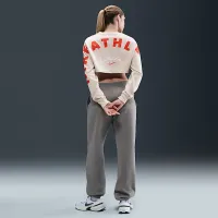 Nike Sportswear жіноча оверсайз Long-Sleeve Cropped футболка колір сірий