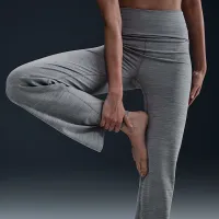 Nike One женская Dri-FIT С высокой Талией Fold-Over Pants цвет серый
