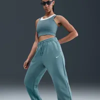 Nike Sportswear Phoenix Fleece женская С высокой Талией оверсайз Sweatpants синий