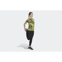 Футболка adidas Fast Allover Print Running HC6346 - чорно-жовта