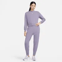 Nike Dri-FIT One женская Crew-Neck French Terry свитшот цвет фиолетовый
