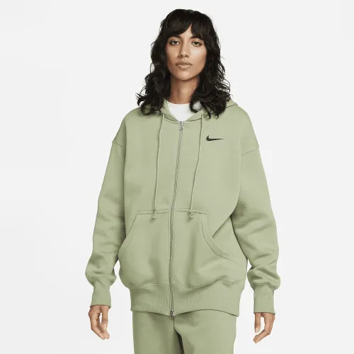 Nike Sportswear Phoenix Fleece женская оверсайз Full-Zip Толстовка с капюшоном цвет зеленый