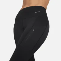 Nike Go жіноча Firm-Support Mid-Rise Cropped лосіни з кишенямиколір чорний