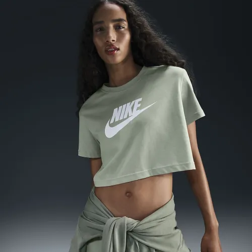 Nike Sportswear Essential жіноча Cropped Logo футболка колір зелений