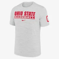 Ohio State Buckeyes Velocity Baseball Wordmark Stack мужские Nike Dri-FIT College футболка цвет белый