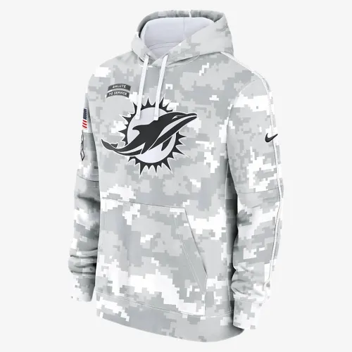 Miami Dolphins Salute to Service Primary Edge Club чоловічі Nike NFL Pullover Толстовка з капюшоном колір білий