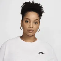 Nike Sportswear Club Fleece женская Crew-Neck свитшот (большие размеры) цвет коричневый
