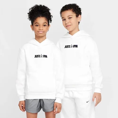 Nike Sportswear Club Fleece Big детские Толстовка с капюшоном цвет белый