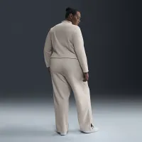 Nike Sportswear Phoenix Plush женская С высокой Талией Wide-Leg Cozy Fleece Pants (большие размеры) цвет коричневый