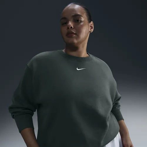 Nike Sportswear Phoenix Fleece женская оверсайз Crew-Neck свитшот (большие размеры) цвет зеленый