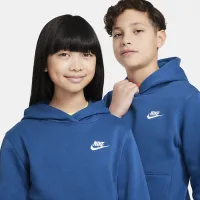 Nike Sportswear Club Fleece Big детские Pullover Толстовка с капюшоном синий