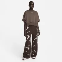 Nike Sportswear Phoenix Cozy Букле женская С высокой Талией Wide-Leg Knit Pants цвет коричневый