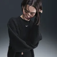 Nike Sportswear Phoenix Cozy Букле женская оверсайз Knit Cardigan цвет черный